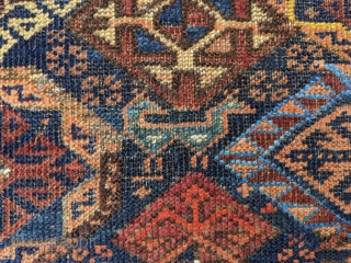 19th Century, Torbat e Haidari Baluch rug. 3'8" x 5'11". I love the double headed ducks/birds near the top. Wonderful, rare piece packed full of guls. 

Cheers.      