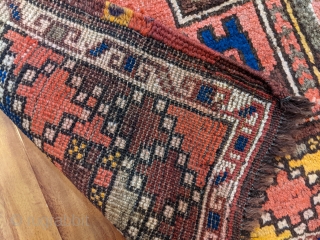 Early 1900s Uzbek / Karakalpak rug. 4'6" x 9'1". Beautiful colors and good pile. Love the multi colored selvedges. The "grey" color is actually a greyish green. 

Cheers.     