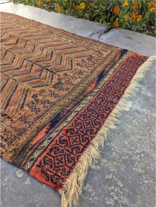19th century Baluch sofreh. 2'5" x 4'5" or 74 x 135cm. It's difficult to capture the beauty of this piece in photos. Reasonably priced. Contact: gerrerugs@gmail.com or steven.malloch@gmail.com     