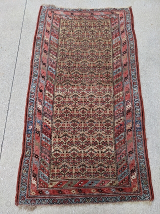 Beautiful antique Kurdish rug. 3'8" x 6'11". Wonderful light blues. Decent pile.

Cheers.                     