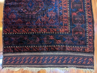 Antique Timuri main rug. 3'9" x 9'3". Wonderful ends with soumak technique. Great pile. This piece would have originally been woven in two halves. One end has been sewn back on. Still,  ...