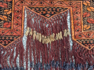 Beautiful kapanuk or jallar door hanging. 4'7" x 4'10" (bottom of tassles). It may not be antique but I don't know the origin exactly. I thought possibly Kurdish based on design. I  ...