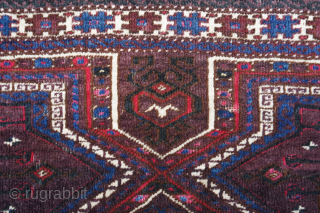 Antique Arabachi trapping with dark green and magenta silk. 1'9" x 4'8" or 54 x 143cm. It great pile condition and natural dyes. It has a repair visible in the photos. Please  ...