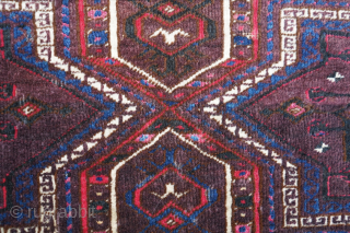 Antique Arabachi trapping with dark green and magenta silk. 1'9" x 4'8" or 54 x 143cm. It great pile condition and natural dyes. It has a repair visible in the photos. Please  ...