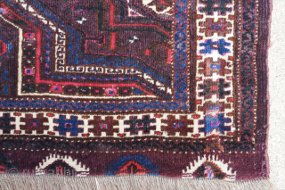 Antique Arabachi trapping with dark green and magenta silk. 1'9" x 4'8" or 54 x 143cm. It great pile condition and natural dyes. It has a repair visible in the photos. Please  ...