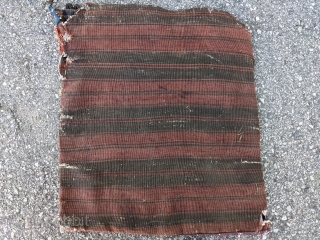Antique Shahsavan bag. 1'7" x 1'10". I think it was a side panel of a mafrash that was made into a bag. Very tight weave.        