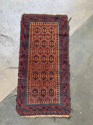 Antique Baluch balisht, full pile. 1'7" x 3'0"                         