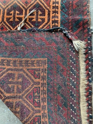 Antique Baluch balisht, full pile. 1'7" x 3'0"                         