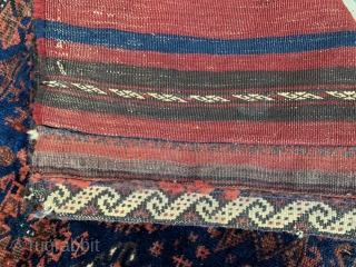 19th century Timuri Baluch bag with complete back. Natural dyes. 2'8" x 2'1" or 80 x 63cm folded.               