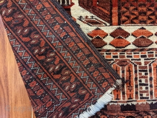 Early 1900s Kizilayak prayer rug. 3'1" x 4'5" Soft wool and tight weave.                    
