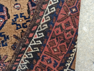 Antique Baluch rug with thick camel wool. 3'2" x 5'8"                       