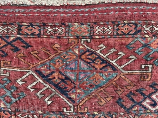 19th century Ersari torba with magenta silk. Fine for an Ersari. 4'7" x 1'4" or 140 x 41cm. Please contact me at gerrerugs@gmail.com or Steven.malloch@gmail.com        