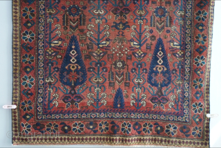Antique Sistan Baluch rug with cotton warps and an Afshar design. 6'3" x 3'9" or 190 x 114cm. Please contact me at steven.malloch@gmail.com or gerrerugs@gmail.com for purchase or questions. Cheers.   