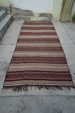 Afghan Tartari Kilim, Uzbek design. Tight weaving and unique design. Purchased in Afghanistan.

Let me know if you need more information or pictures.

12' 9" x 6' 3"       