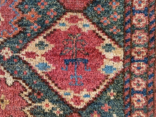 Very beautiful green ground, finely woven Ersari torba with ikat design.
5'0" x 1'5" or 154 x 44cm. Contact me at: gerrerugs@gmail.com or Steven.malloch@gmail.com
          