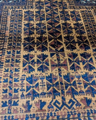 Antique Baluch prayer rug. Full kilims ends, full pile and no repairs. Hard to find them in this condition.              