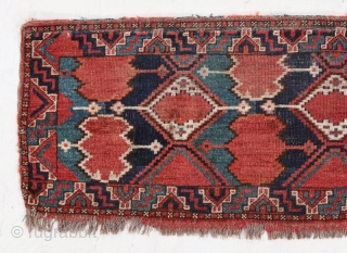 Mid 19th century Ersari torba. Beautiful colors with ikat design.

1'4" x 5'1" or 41 x 155cm
                 