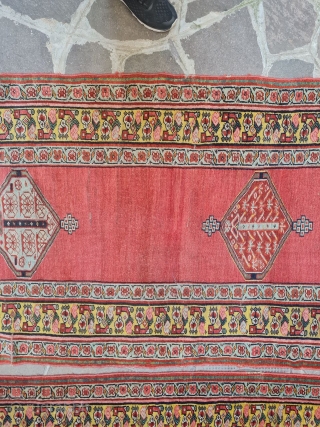 antique twins runner northwest iran need small reparation size :515x118 cm                      