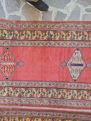 antique twins runner northwest iran need small reparation size :515x118 cm                      