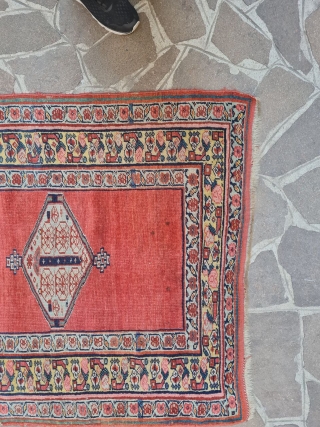 antique twins runner northwest iran need small reparation size :515x118 cm                      