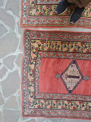 antique twins runner northwest iran need small reparation size :515x118 cm                      