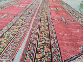 antique twins runner northwest iran need small reparation size :515x118 cm                      