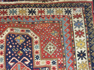 Caucasian Sewan (Sevan) Kazak Rug, MIS:210x159 CM Good Condition                        