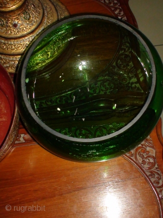 A 3-piece, early 20thCentury Burmese "Hsun-oke" with Glass Bowl (Food Carrier used in collecting Alms). Bamboo Top and Base sections, Lacquered and Gilded with coloured mirror-glass inlay.
Provenance: Likely crafted in Bagan before  ...