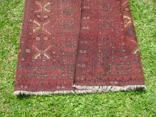 An Old Turkmen "Purdah"/ Engsi from Daulatabad, Balkh Province, Afghanistan. "Ertmen" Gul. Wool-on-Wool.
Approx. size: 221cm x 169cm. Some oxidation of colours; lovely sheen.          