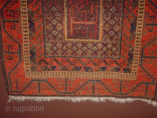 1880 fine baluch prayer rug, some corosion, great natural colors, original kelimendings and original fine selvedges, no repairs
93x140cm
3.1x4.7ft               