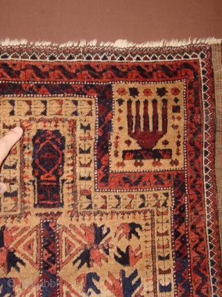 wonderful antique baluch prayer rug  , is has some small several repairs, due to old local mothbite, no stains, headends secured, flat lying
66x131cm
2.2x4.4ft         