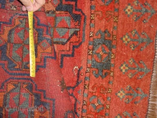 wonderful around 1850 ersari amu daria region chuval, it has some repair and some old mothbite, see photos
wonderful collectors item
142x93cm
4.7x3.1
check also groen7groen on e bay        