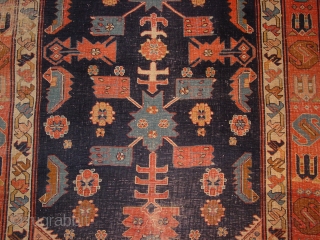 oldest karabagh caucasian, I have seen, wonderful drawing, great natural colors, it has wear as is clear, no repairs!
maybe 1860 or so

136x202cm

4.5x6.7ft
           