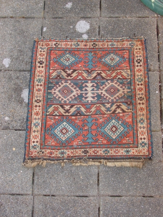 interesting very antique 1840? sumakh bagface, caucasian, possibly karabagh, some small repair, some small wear
59x63cm
2x2.1ft                  