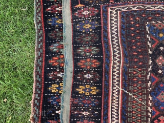 Fabulous
Jaff
122x73cm. 4.1x2.4ft!!!!!
No stains specialoriginal selvedges some small repair
Some wear 
I counted 14 colors!!!all natural
Red woollen weft                 