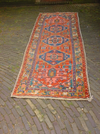 wonderful antique karadjah runner/ long rug  102x307cm (3.4x10.2ft)  great natural colors, original selvedges and complete headends, some locally low pile, no stains, no tears, no mothdamage, no holes, flat laying  ...