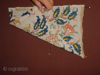 2 WONDERFUL ANTIQUE 1850 OTTOMAN SASH FRAGMENTS SILK EMBROIDED, no stains, no damages
                    