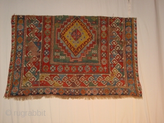 wonderful antique 1840 CAUCASIAN RUG FRAGMENT, clean, flexible, no stains, fabulous natural colors

125x82cm
4.2x2.7ft                    