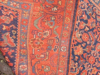 fabulous pre 1900 antique bidjar rug , all wool!!! superbe natural colors, complete headends, no stains, no tears, no holes, no repairs           
