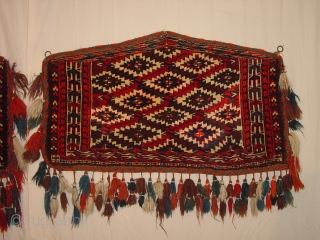 wonderful pait antique turkoman asmalyks,  in great condition, 
105x64cm  3.5x2.1ft without tassels and 105x60cm  3.5x2ft without tassels, no repairs, no stains, great pile       