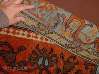 wonderful antique lotto, ushak, rug 1920? with christian crosses, all wool, some tiny repair and some old mothbite (very repairable), silky wool, no stains, original selvedges

145x196cm
4.8x6.5ft       