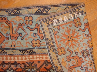 wonderful antique lotto, ushak, rug 1920? with christian crosses, all wool, some tiny repair and some old mothbite (very repairable), silky wool, no stains, original selvedges

145x196cm
4.8x6.5ft       