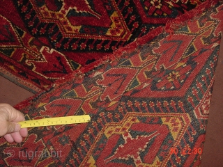 fabulous antique beshir? amu daria? from before 1900, great all natural colors, great pile, no repairs

130x47cm
4.3x1.6ft                 