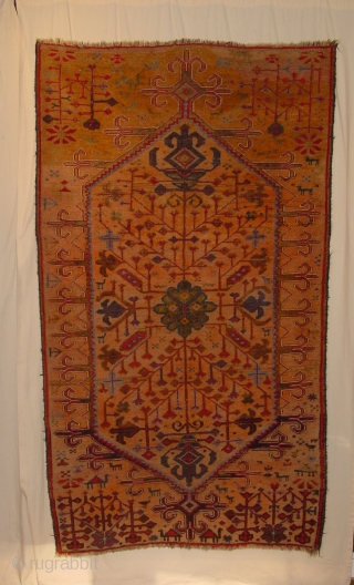 ANTIQUE KHOTAN good condition!!! with camels and wolves, 110x197cm  3.7x6.6ft
                      