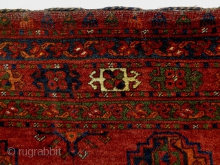 xxl Fine Turkmen Kizilayak Cuval
Size: 185x110cm (6.2x3.7ft)
Natural colors, made in circa 1910, there is low pile at some small areas (see picture 10 and 11)        