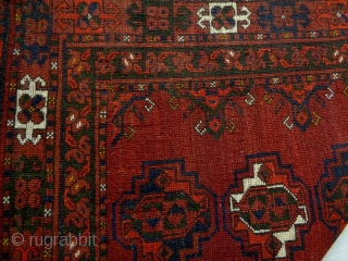 xxl Fine Turkmen Kizilayak Cuval
Size: 185x110cm (6.2x3.7ft)
Natural colors, made in circa 1910, there is low pile at some small areas (see picture 10 and 11)        