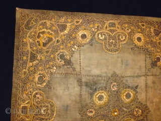 1880 Ottoman Textile
Size: 110x112cm (3.7x2.7ft)
Gold thread                           