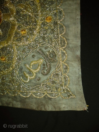 1880 Ottoman Textile
Size: 110x112cm (3.7x2.7ft)
Gold thread                           