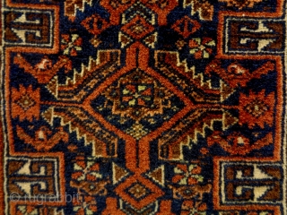 Salar Kahni Baluch
Size: 45x87cm (1.5x2.9ft)
Natural colors, full pile, made in circa 1910                     