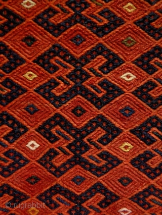 Very Fine Universal Design Uzbekh Soumakh Torba
Size: 109x52cm 
made in circa 1910/20                     